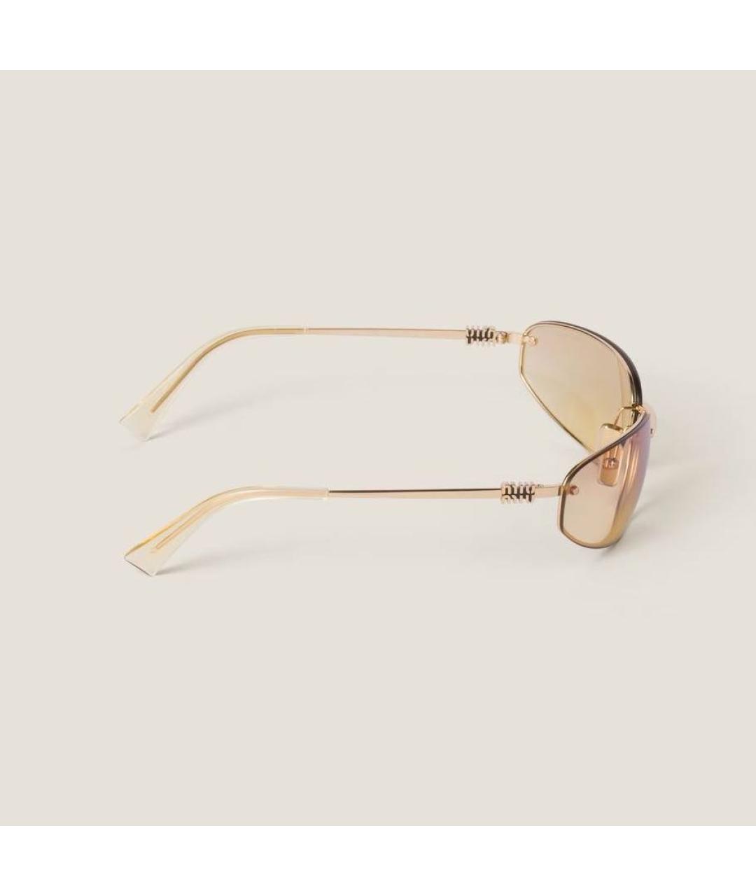 MIU MIU Золотые солнцезащитные очки, фото 2