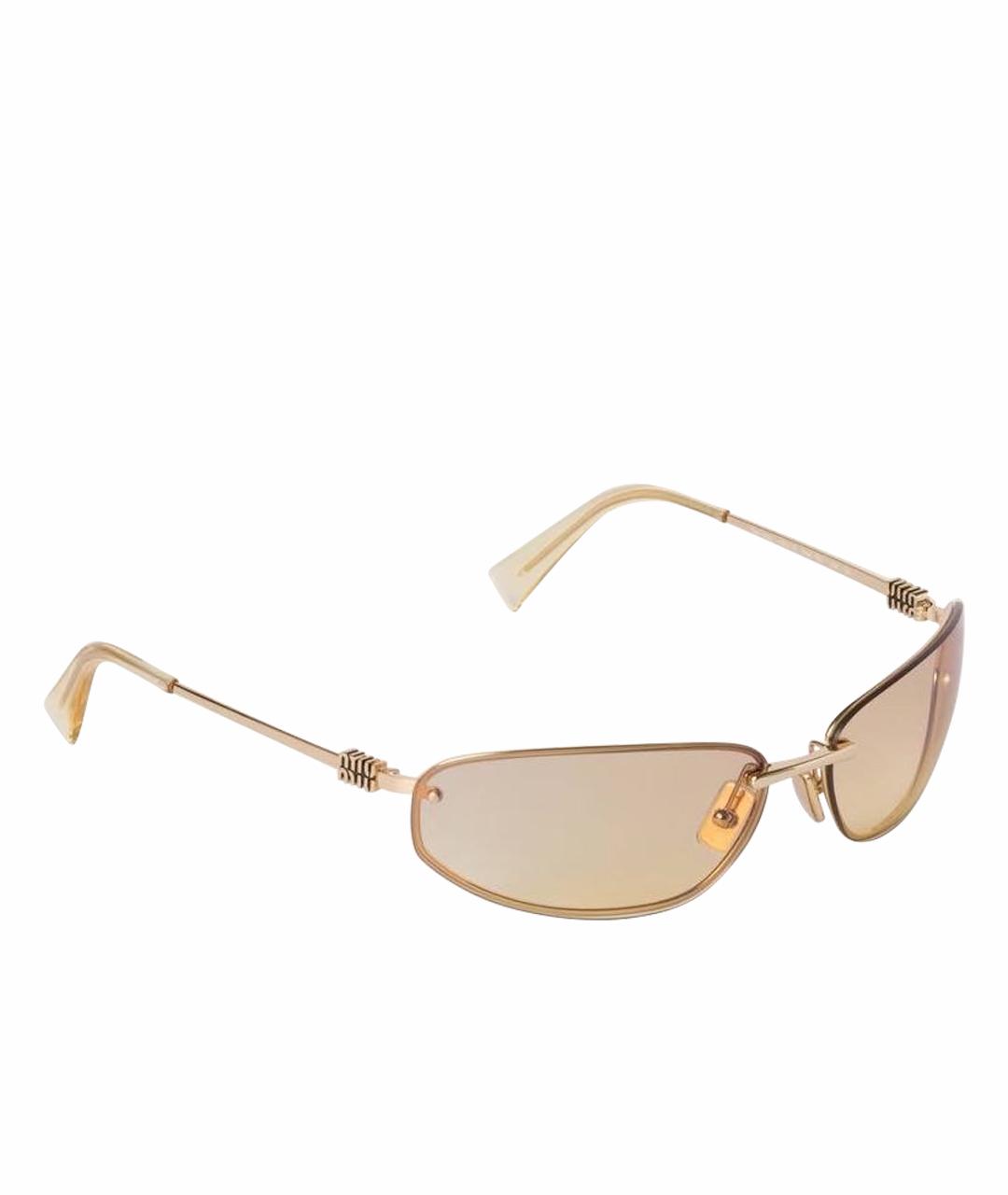 MIU MIU Золотые солнцезащитные очки, фото 1
