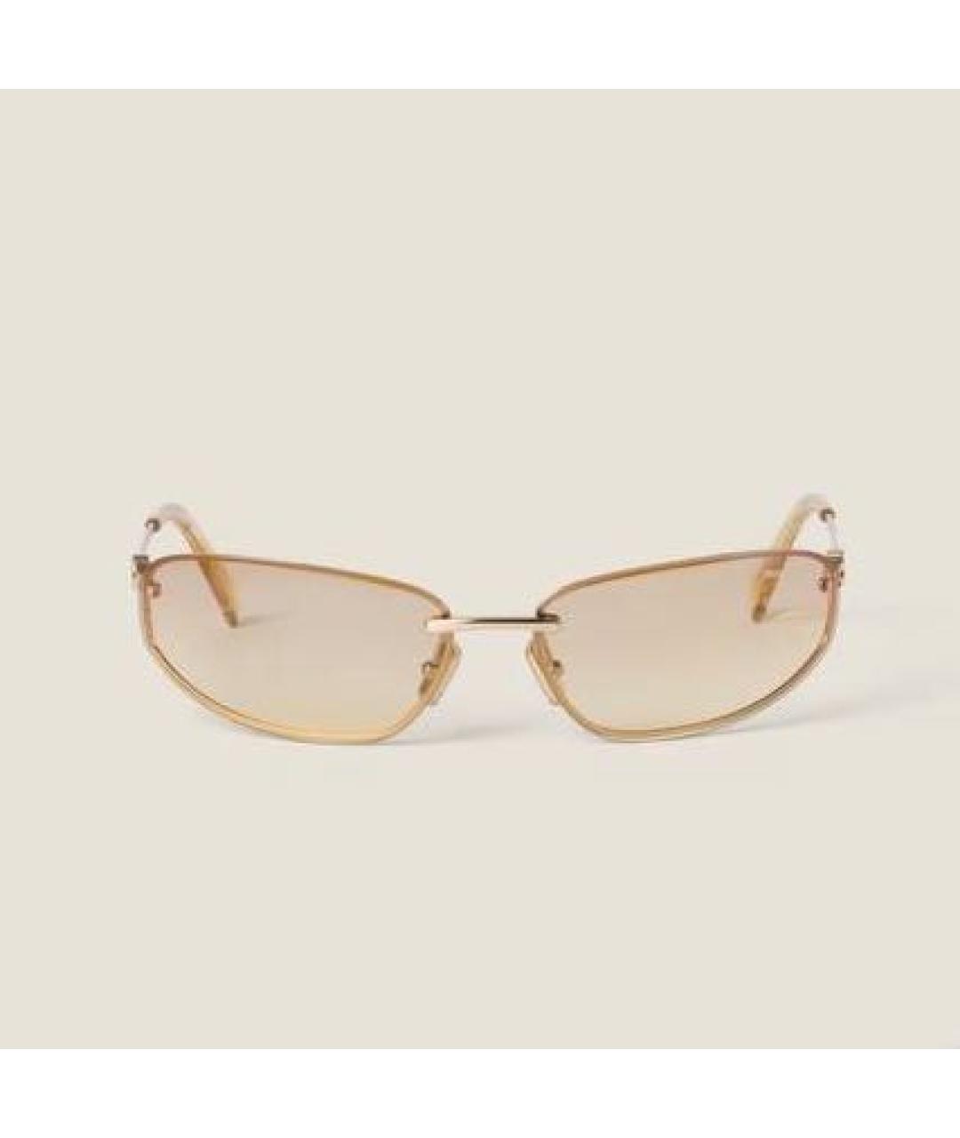 MIU MIU Золотые солнцезащитные очки, фото 4