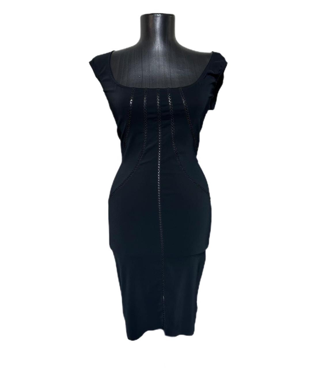 BLUMARINE Черное вискозное коктейльное платье, фото 1