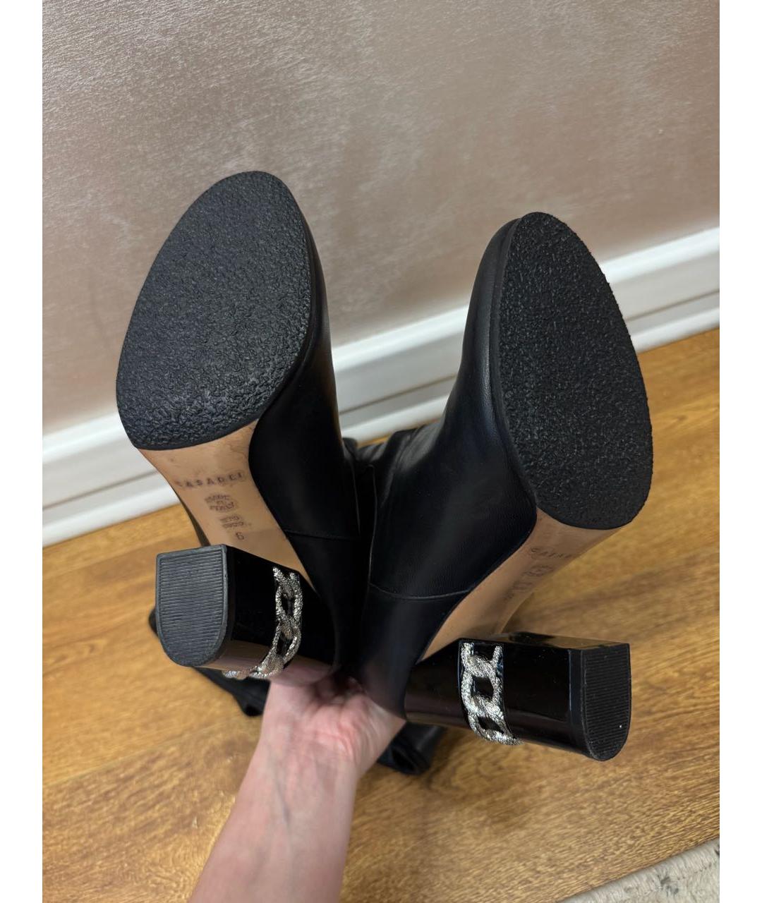 CASADEI Черные кожаные ботфорты, фото 5