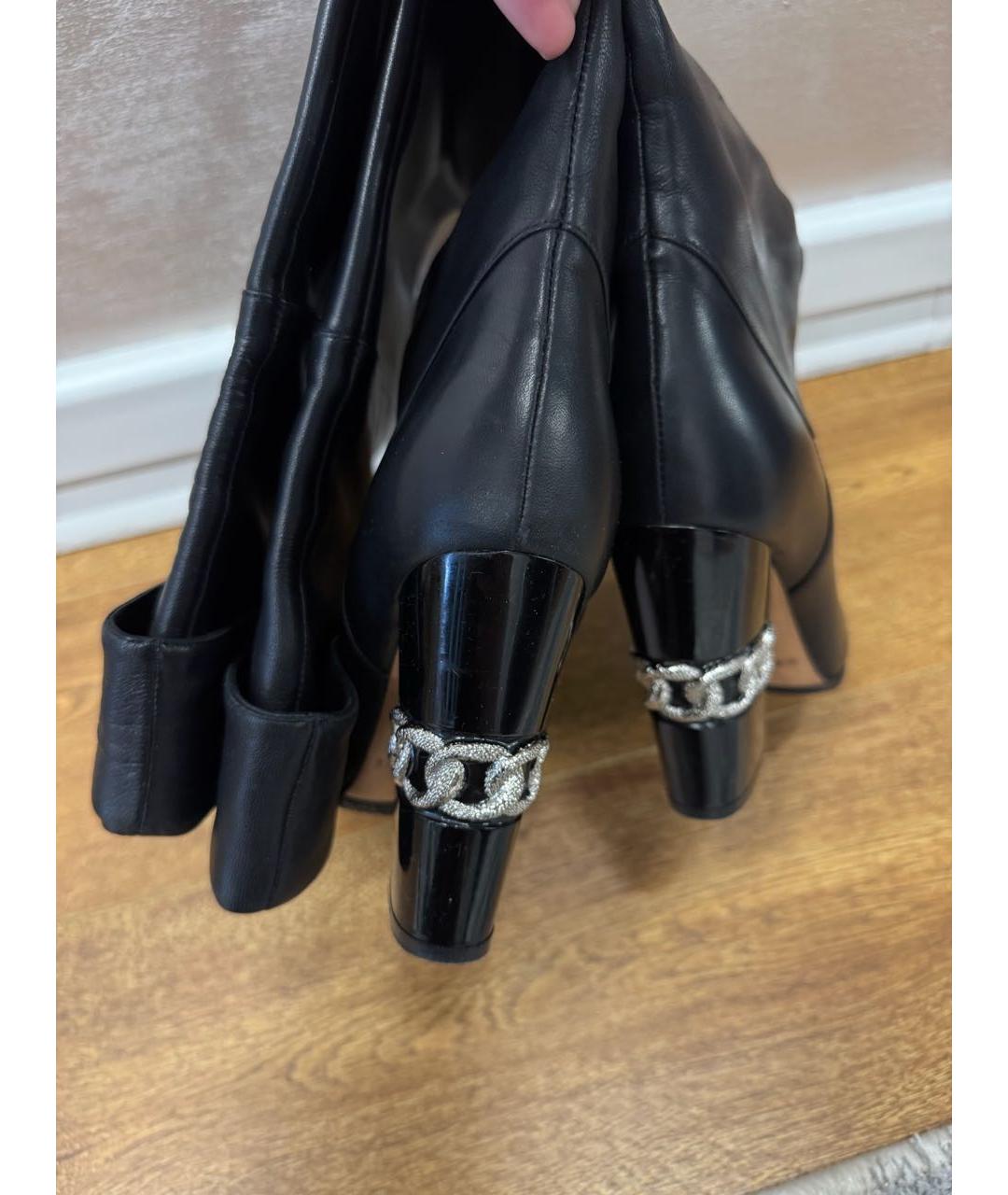 CASADEI Черные кожаные ботфорты, фото 4