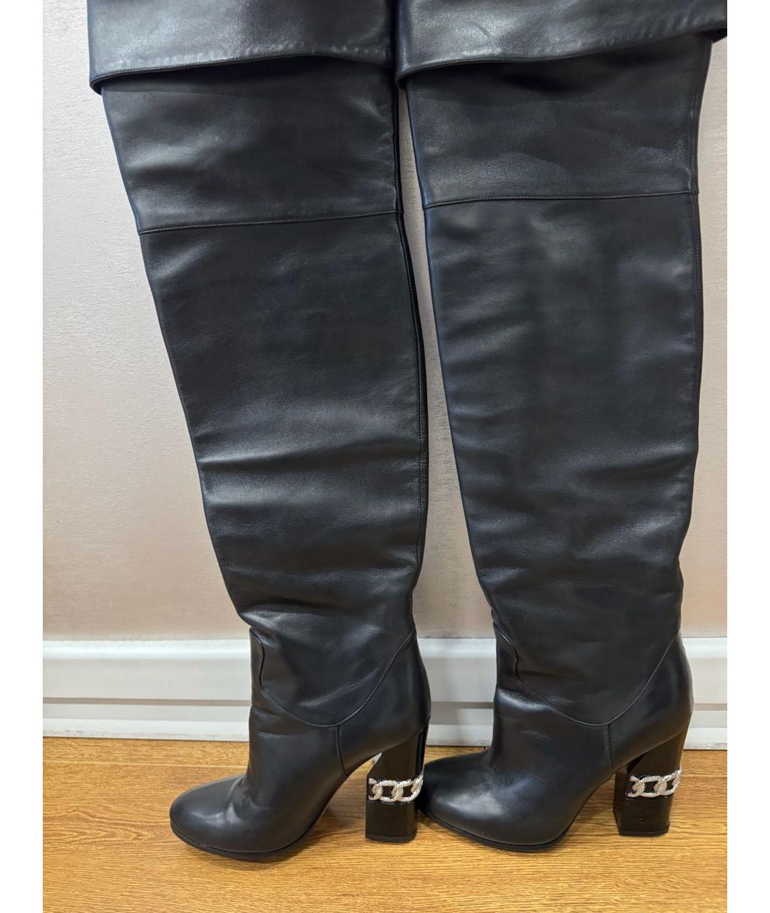 CASADEI Черные кожаные ботфорты, фото 2