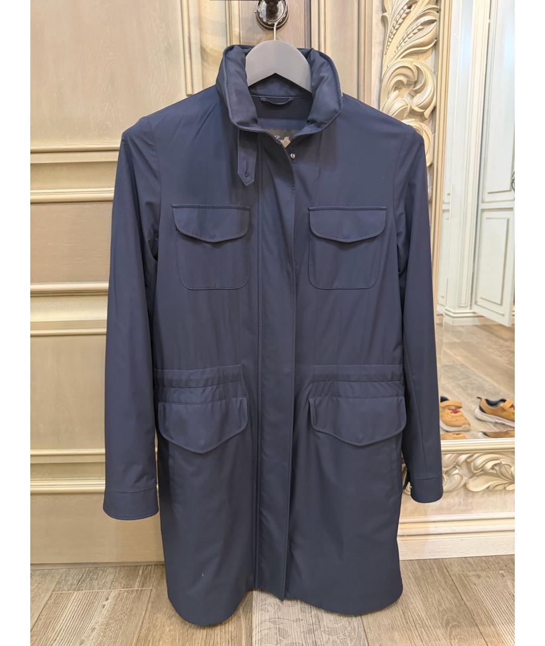LORO PIANA Темно-синяя полиэстеровая куртка, фото 5
