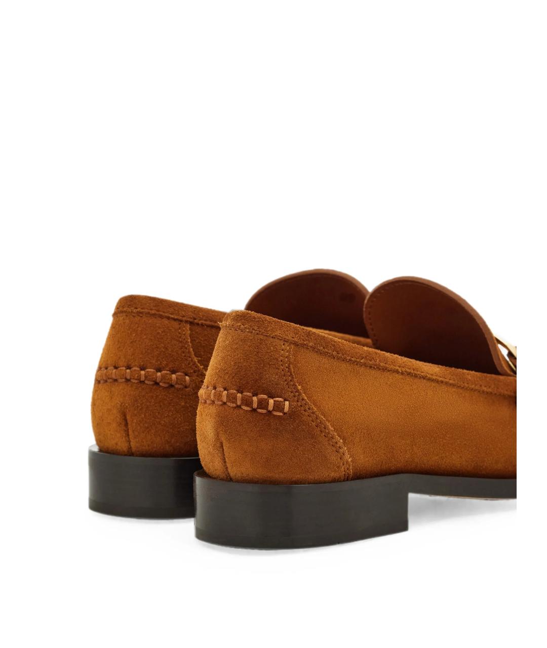 FERRAGAMO Коричневые кожаные лоферы, фото 4