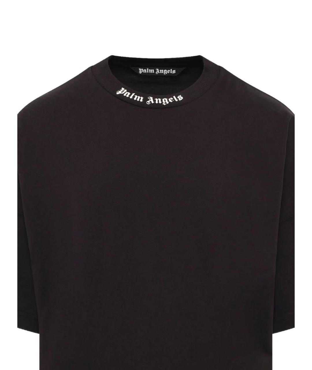 PALM ANGELS Черная хлопковая футболка, фото 2