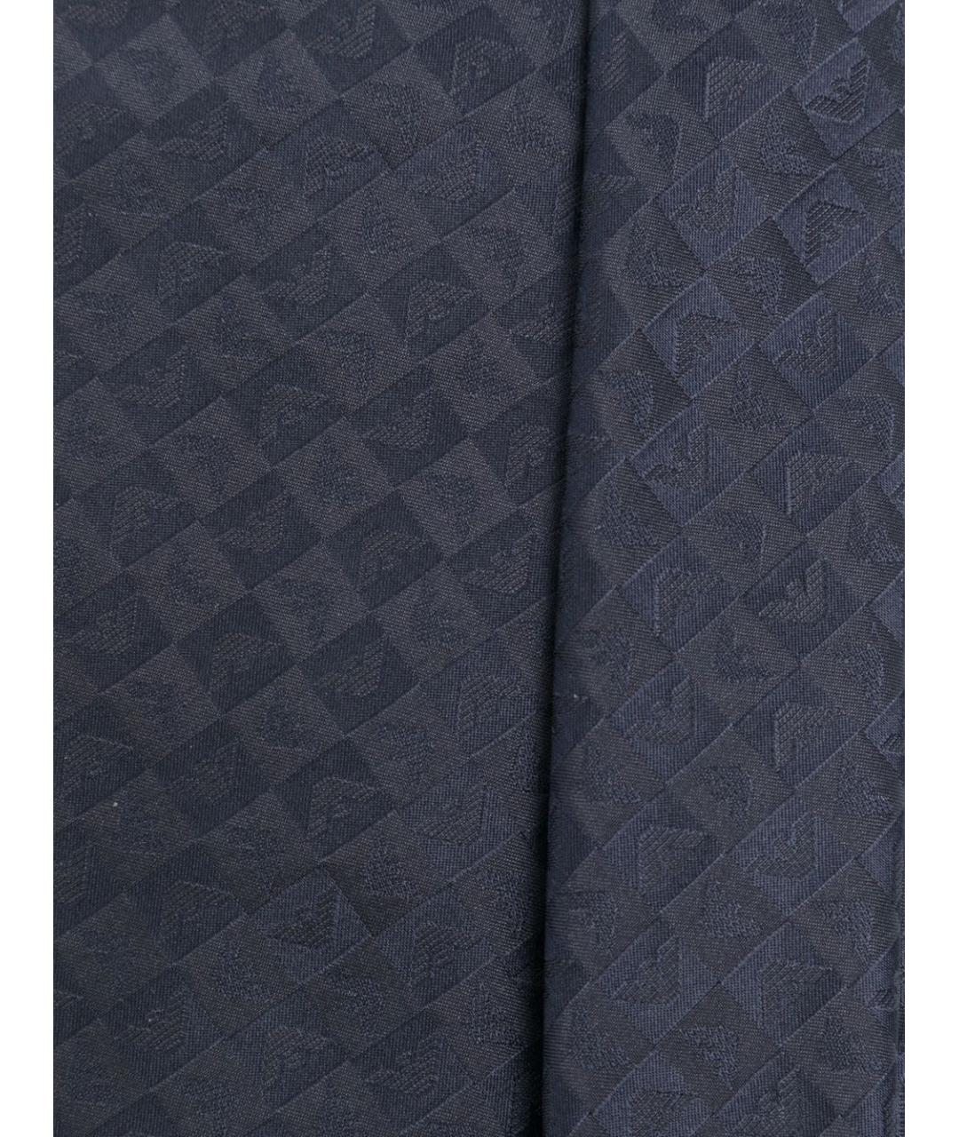 EMPORIO ARMANI Темно-синий шелковый галстук, фото 2