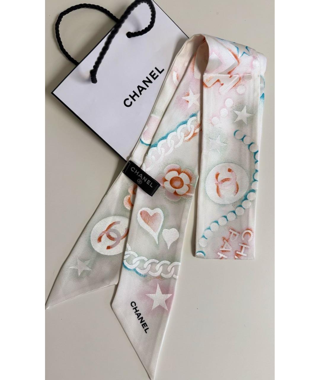 CHANEL Мульти шелковый шарф, фото 7
