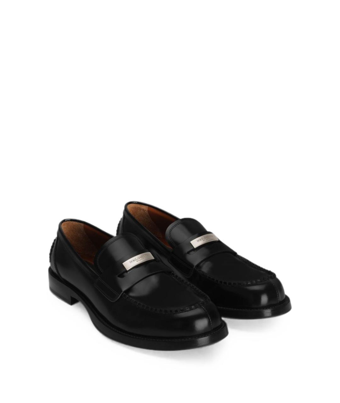 DOLCE&GABBANA Черные кожаные лоферы, фото 2