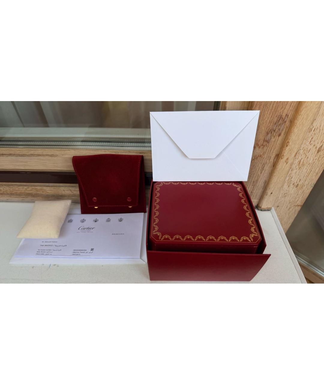 CARTIER Черные кожаные часы, фото 4