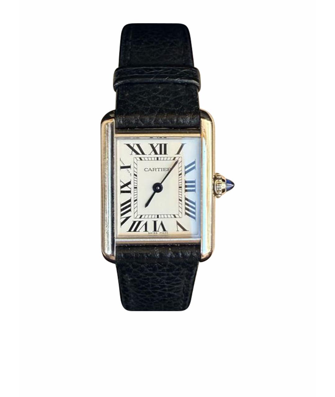 CARTIER Черные кожаные часы, фото 1