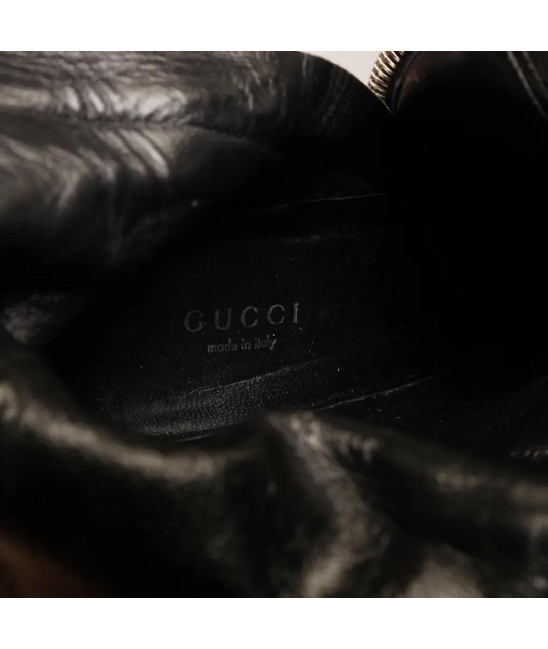 GUCCI Черные кожаные ботильоны, фото 5