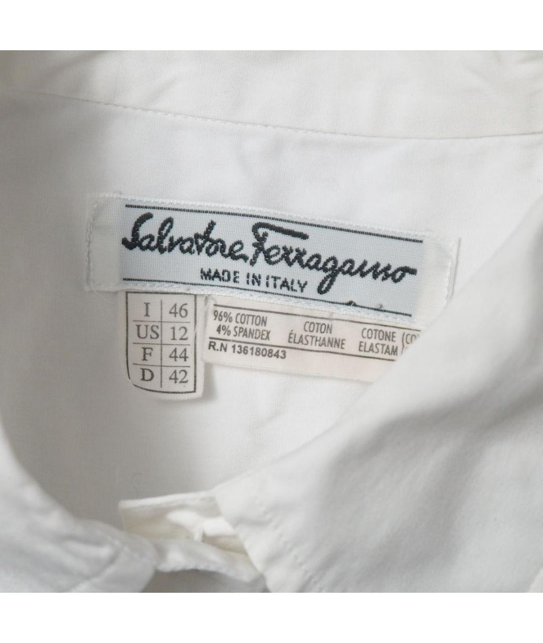 FERRAGAMO Белая хлопковая рубашка, фото 4