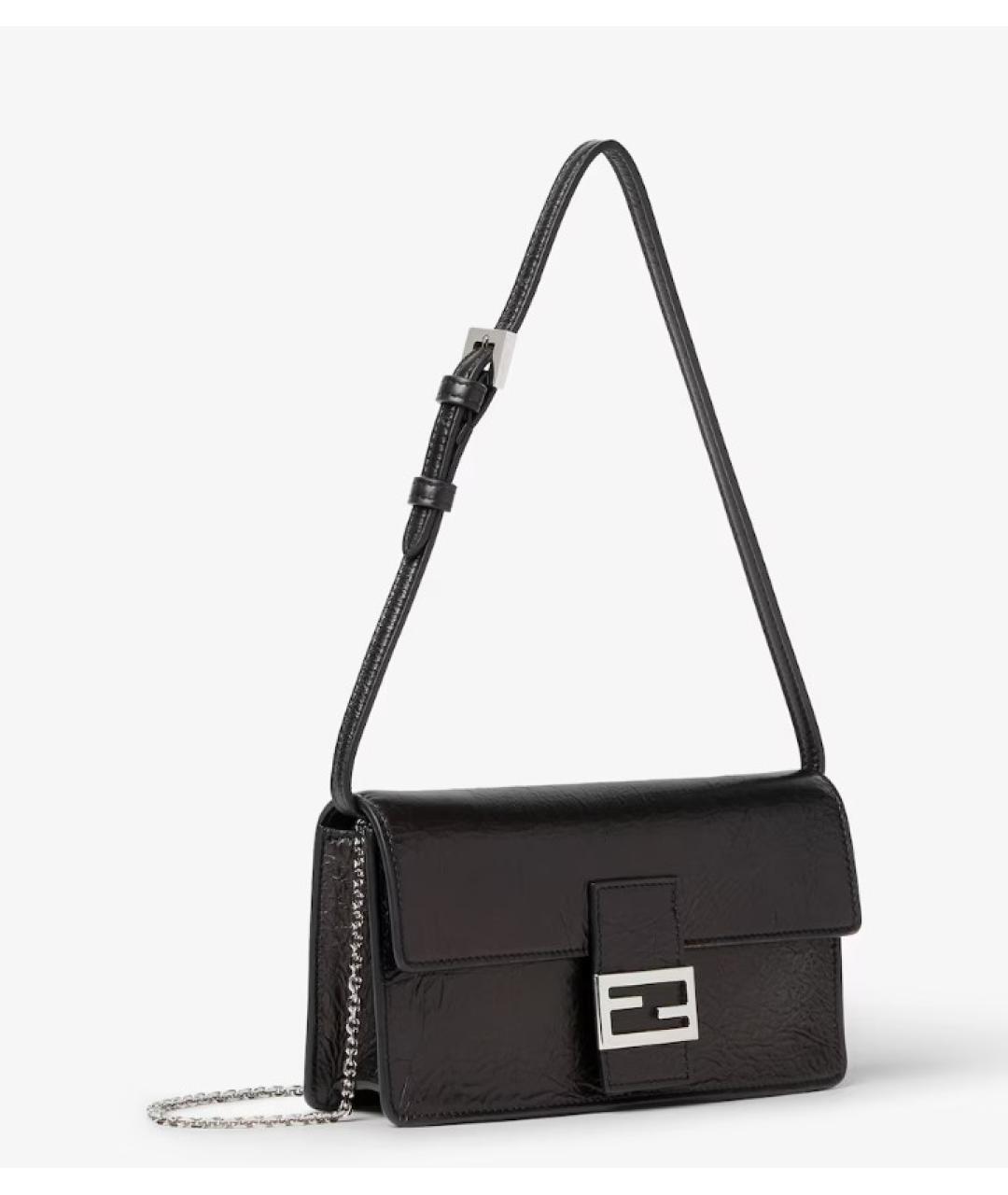 FENDI Черная кожаная сумка через плечо, фото 2