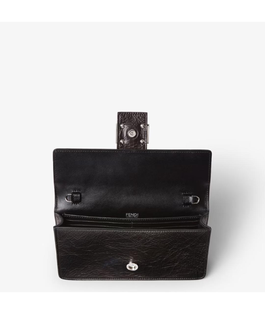 FENDI Черная кожаная сумка через плечо, фото 4