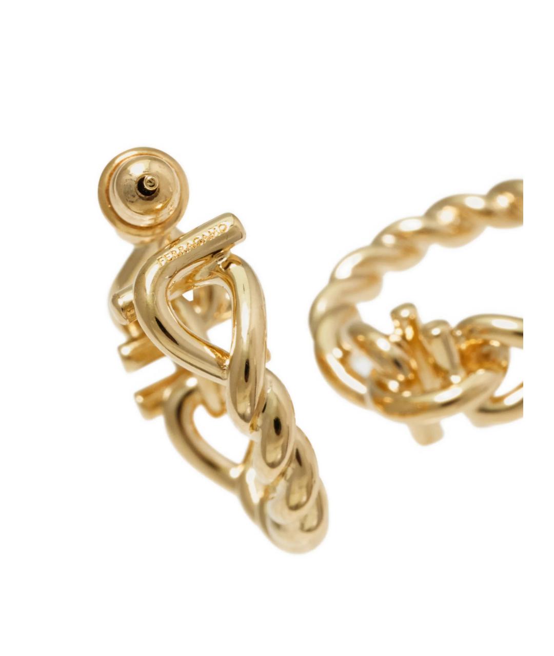FERRAGAMO Золотые латунные серьги, фото 3