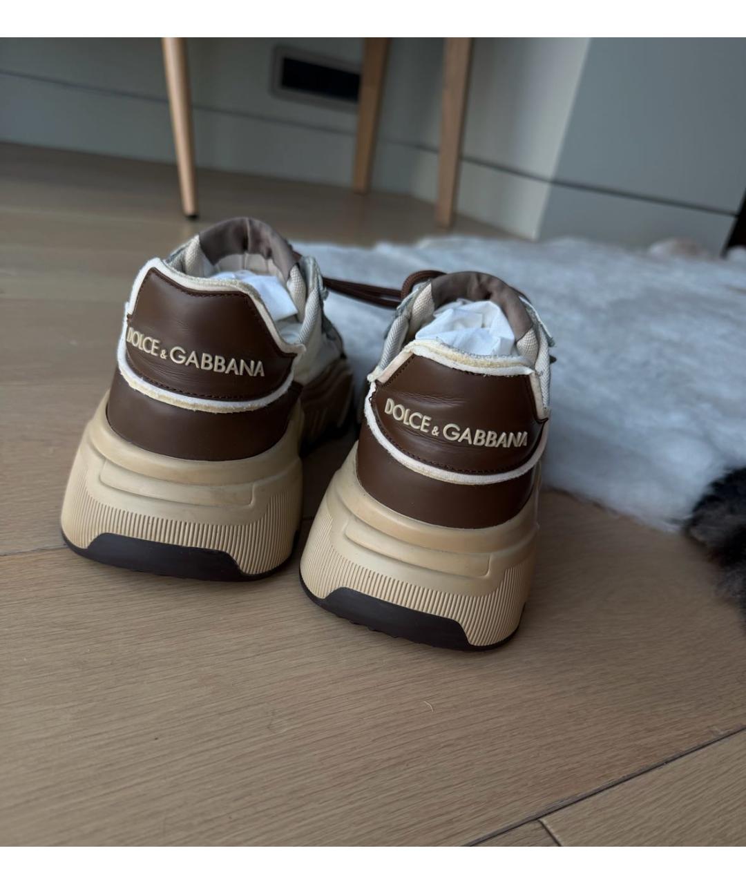 DOLCE&GABBANA Коричневые замшевые кроссовки, фото 4