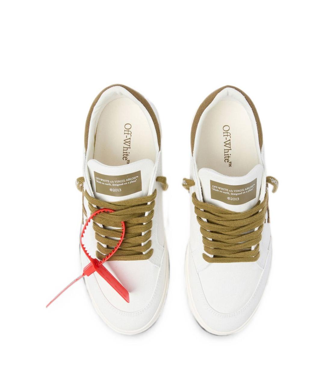 OFF-WHITE Белые текстильные низкие кроссовки / кеды, фото 3