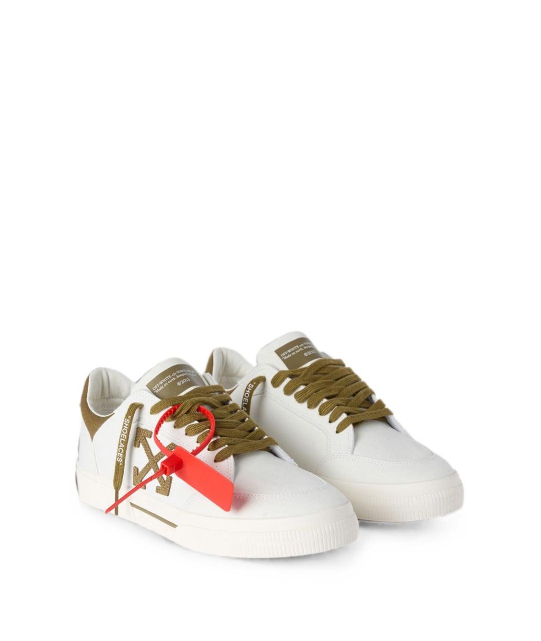 OFF-WHITE Белые текстильные низкие кроссовки / кеды, фото 2