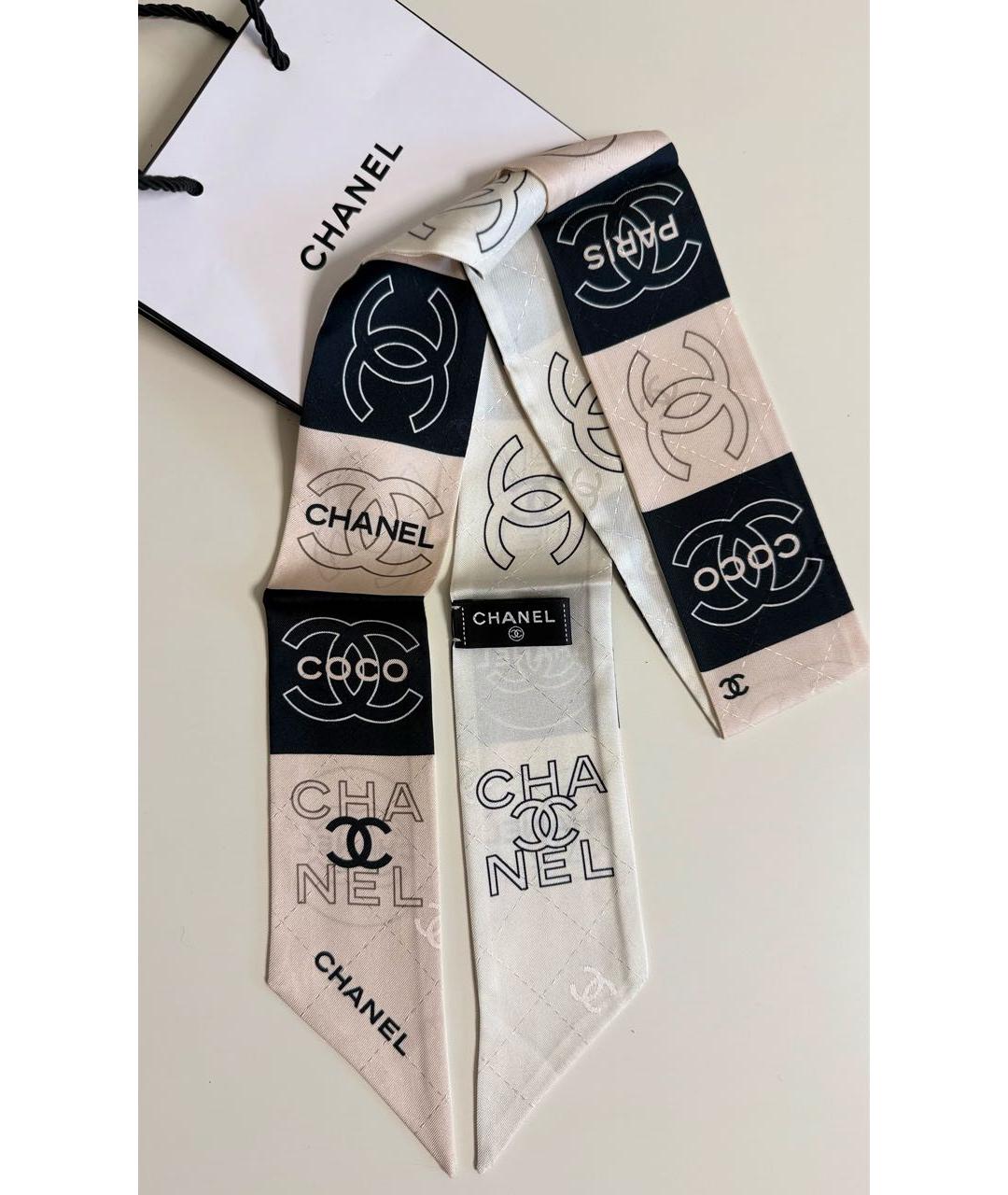 CHANEL Мульти шелковый шарф, фото 5