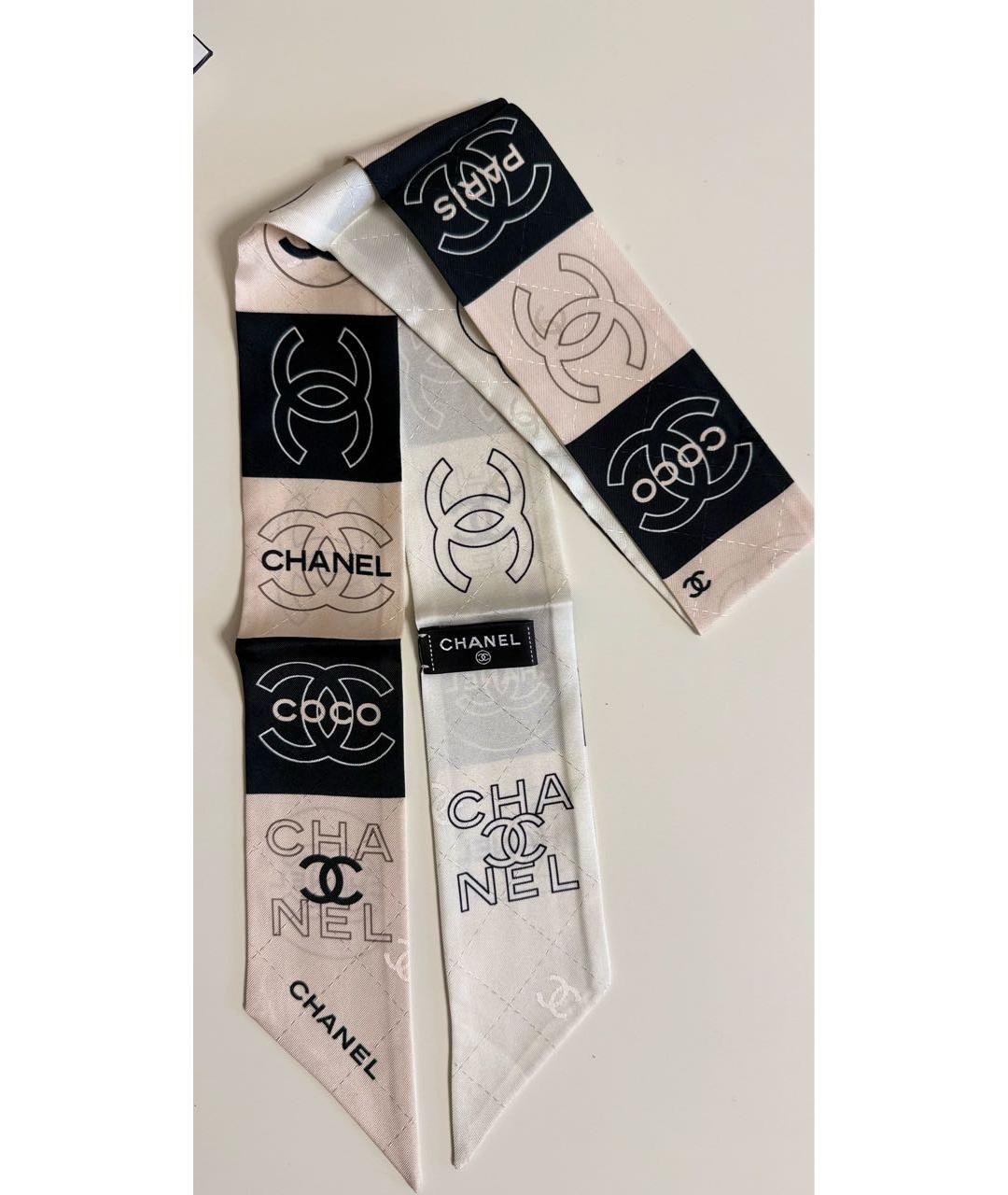 CHANEL Мульти шелковый шарф, фото 8
