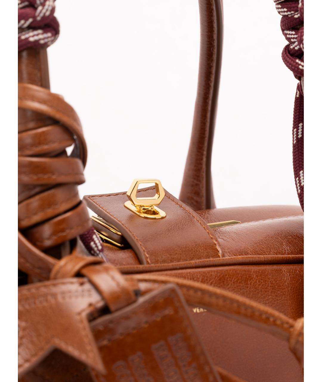 GOLDEN GOOSE Коричневая кожаная сумка тоут, фото 4