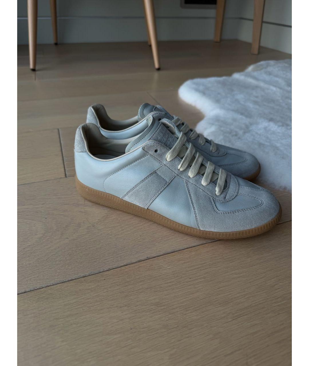 MAISON MARGIELA Голубые замшевые кеды, фото 5