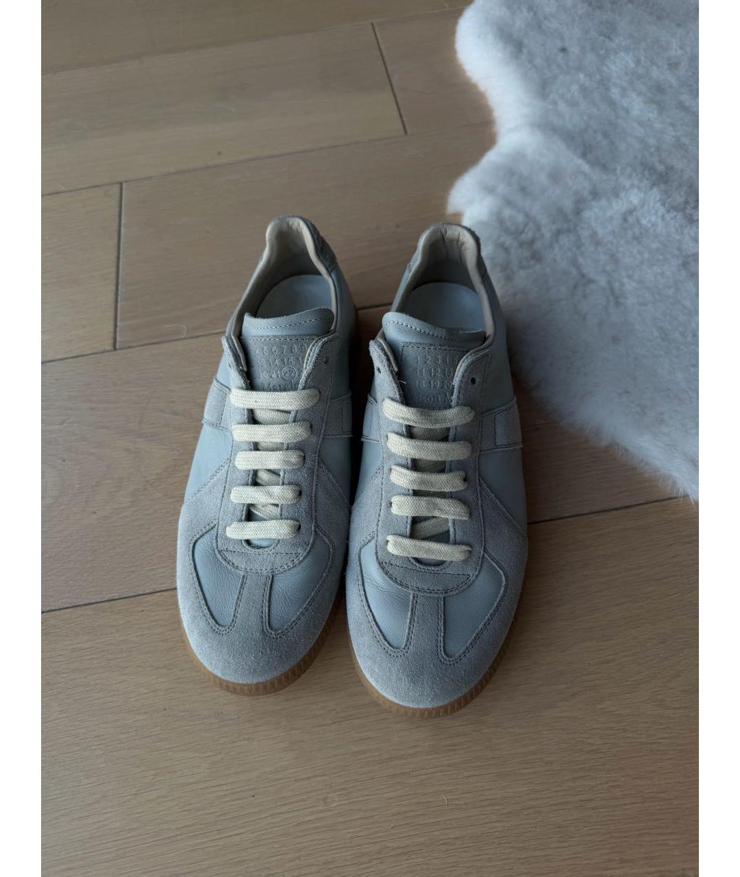 MAISON MARGIELA Голубые замшевые кеды, фото 2