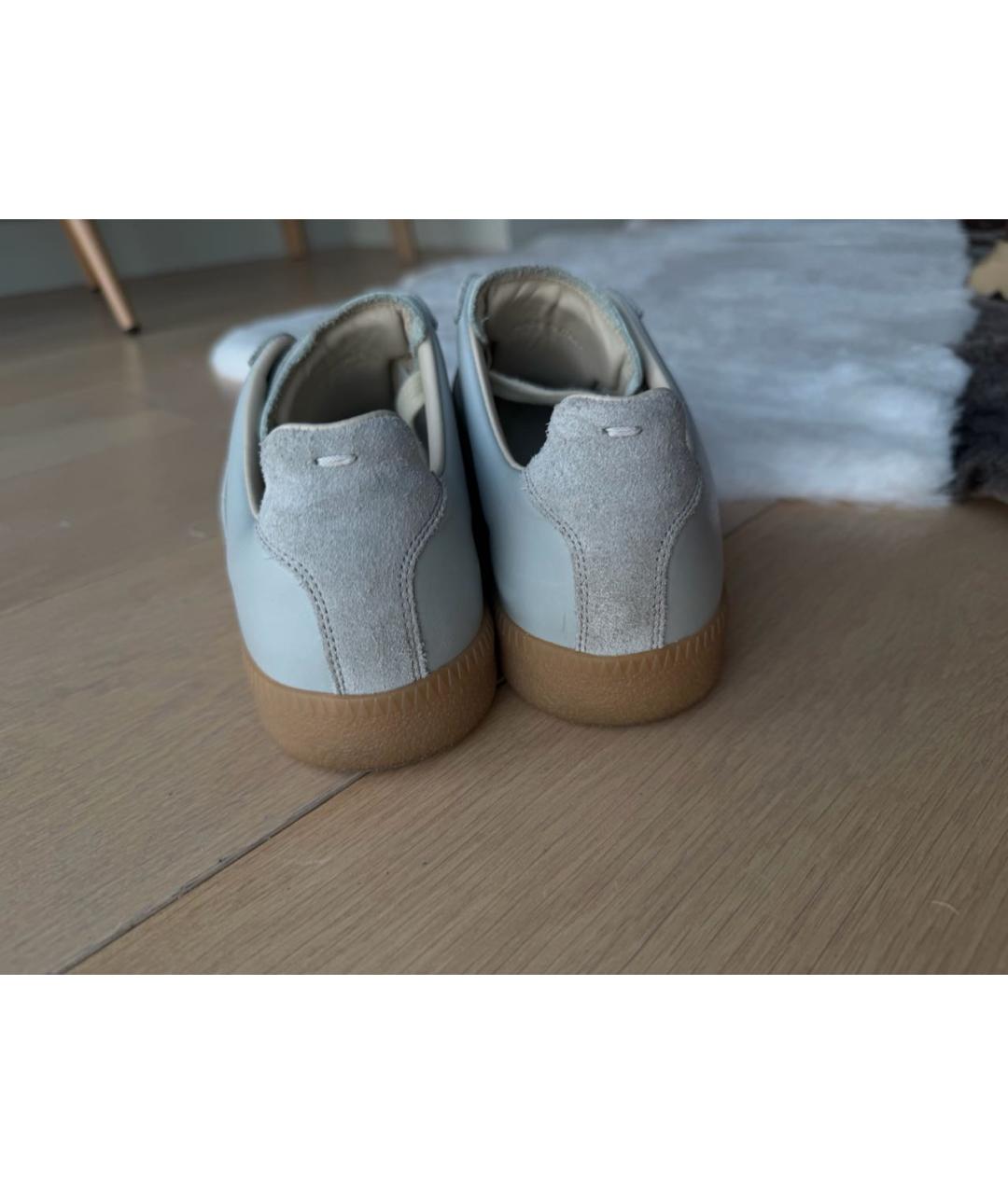 MAISON MARGIELA Голубые замшевые кеды, фото 4