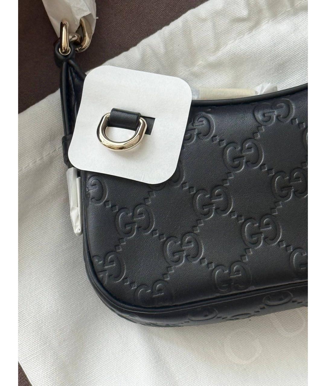 GUCCI Черная кожаная сумка с короткими ручками, фото 6