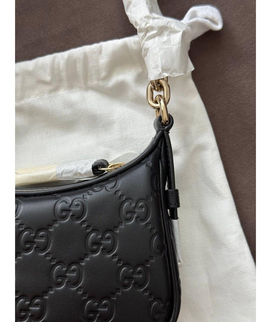 GUCCI Черная кожаная сумка с короткими ручками, фото 5