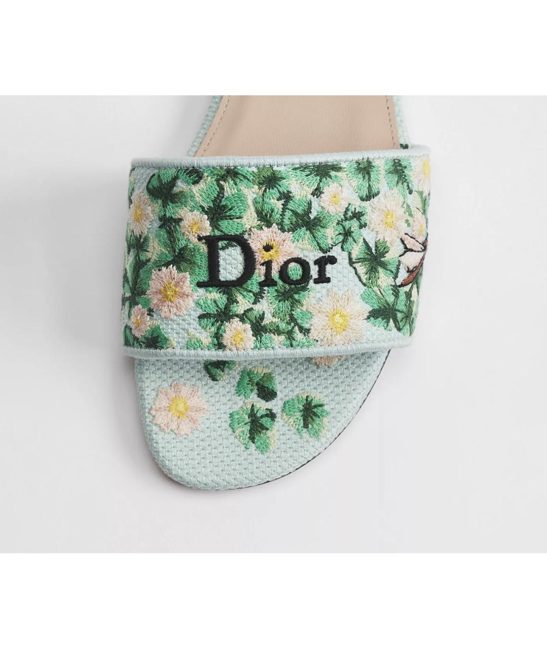 CHRISTIAN DIOR Бирюзовые шлепанцы, фото 2