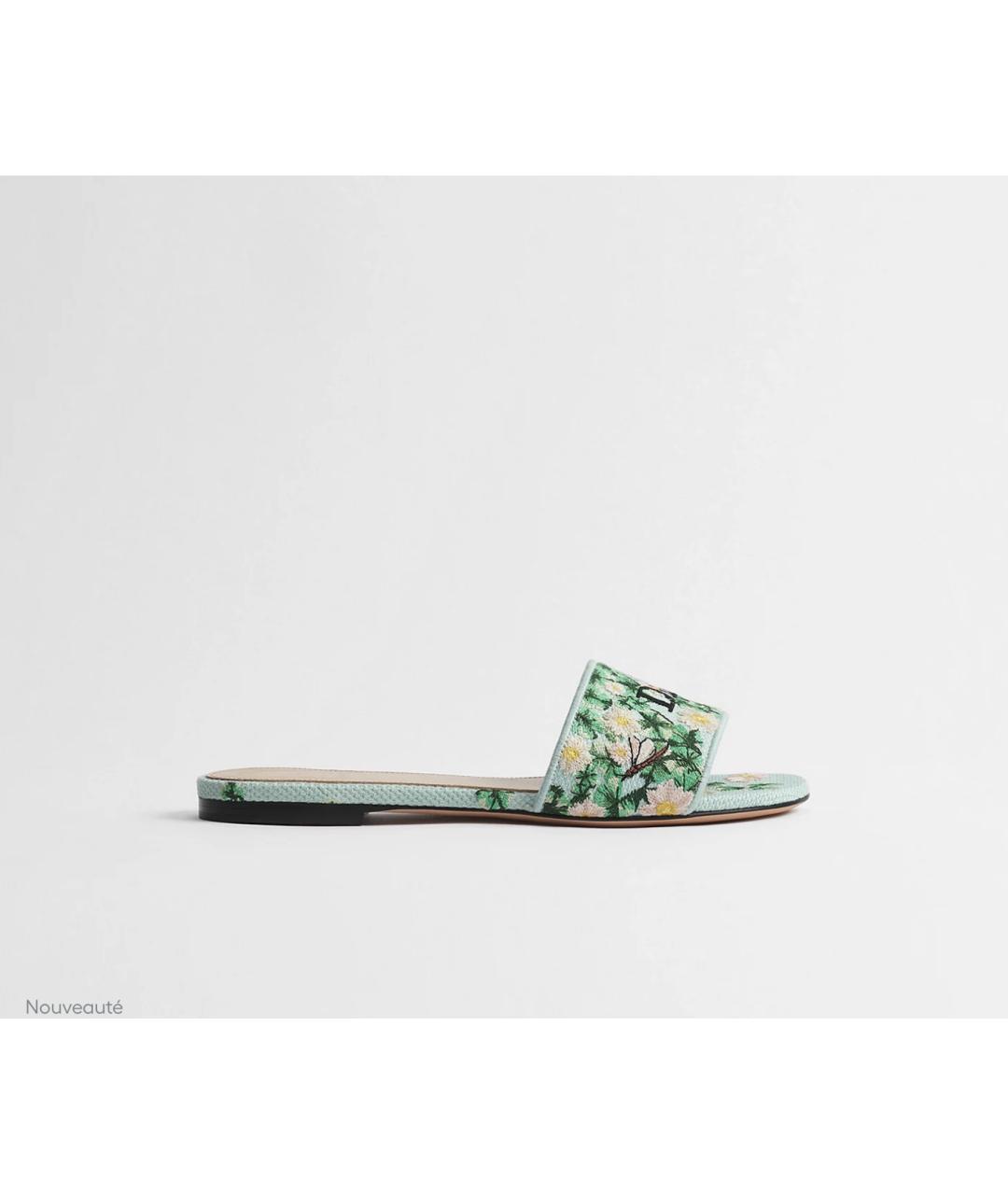 CHRISTIAN DIOR Бирюзовые шлепанцы, фото 5