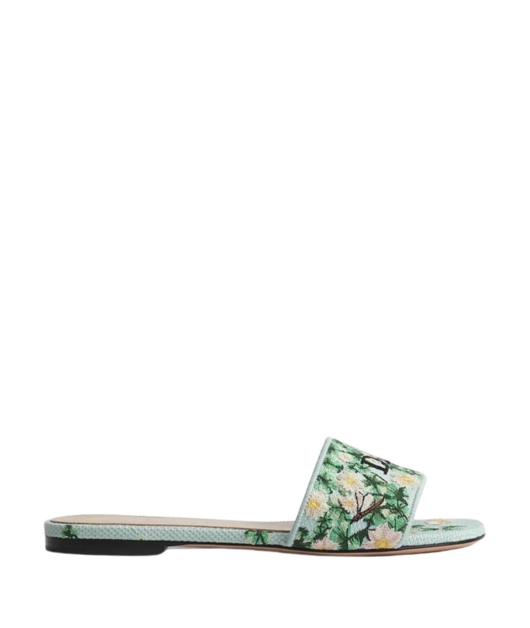 CHRISTIAN DIOR Бирюзовые шлепанцы, фото 1