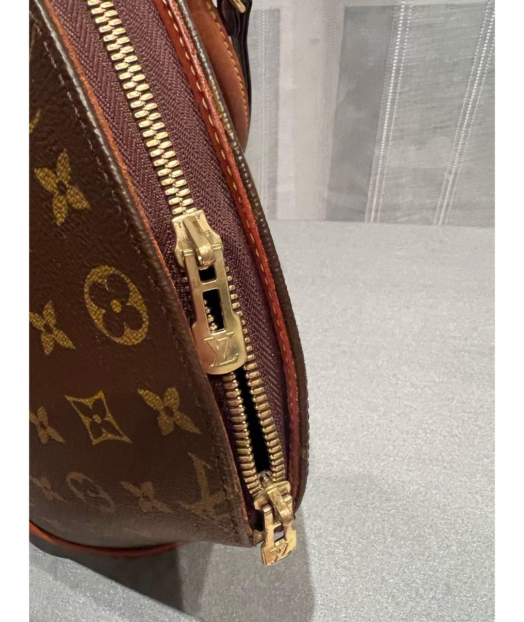 LOUIS VUITTON Коричневая кожаная сумка с короткими ручками, фото 7