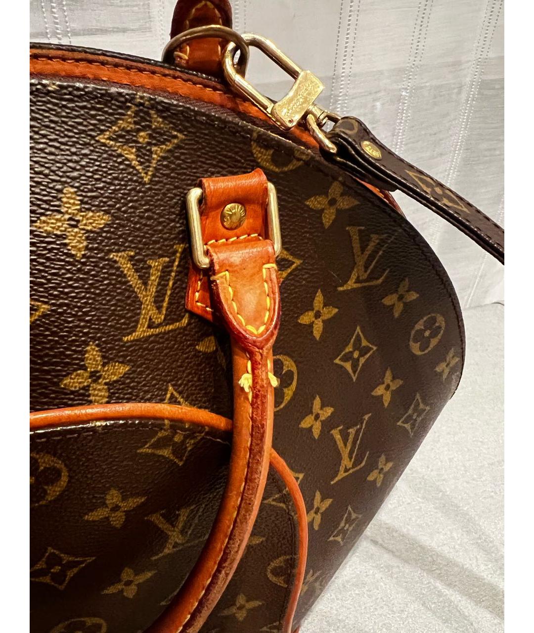 LOUIS VUITTON Коричневая кожаная сумка с короткими ручками, фото 6