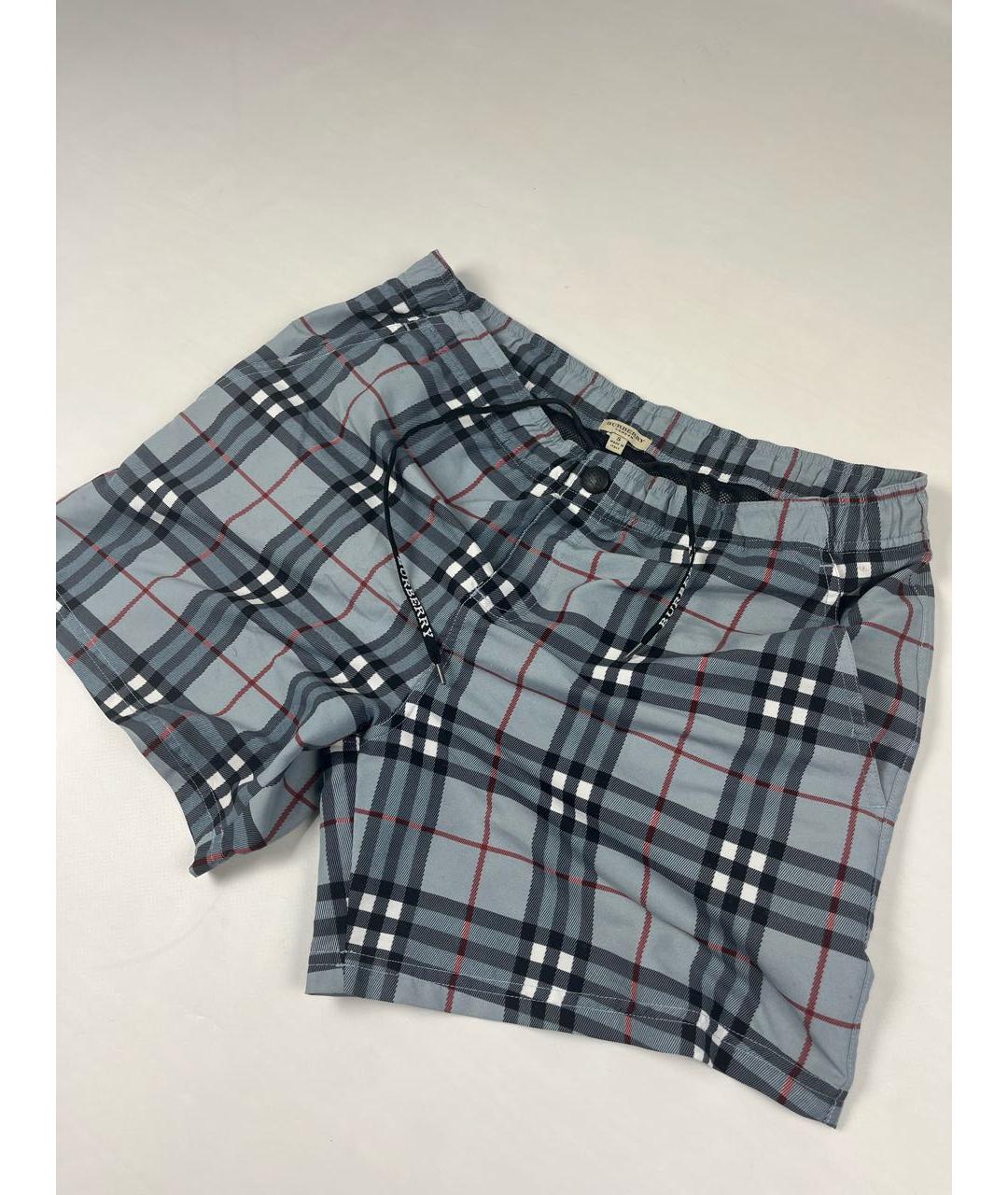 BURBERRY Серые полиэстеровые шорты, фото 2