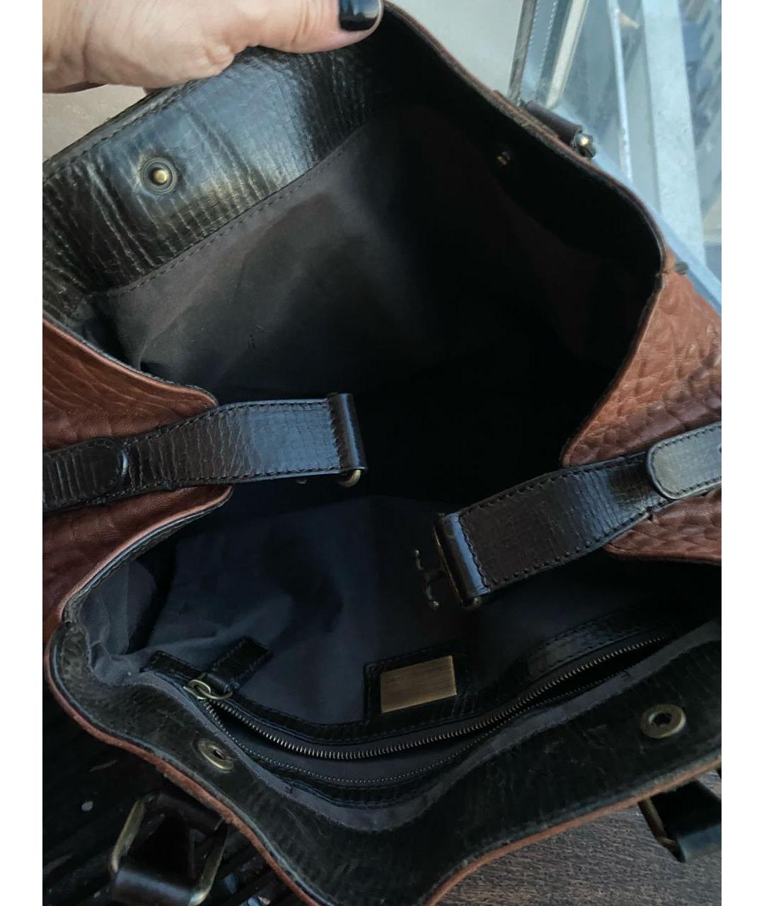 FENDI Коричневая кожаная сумка через плечо, фото 6