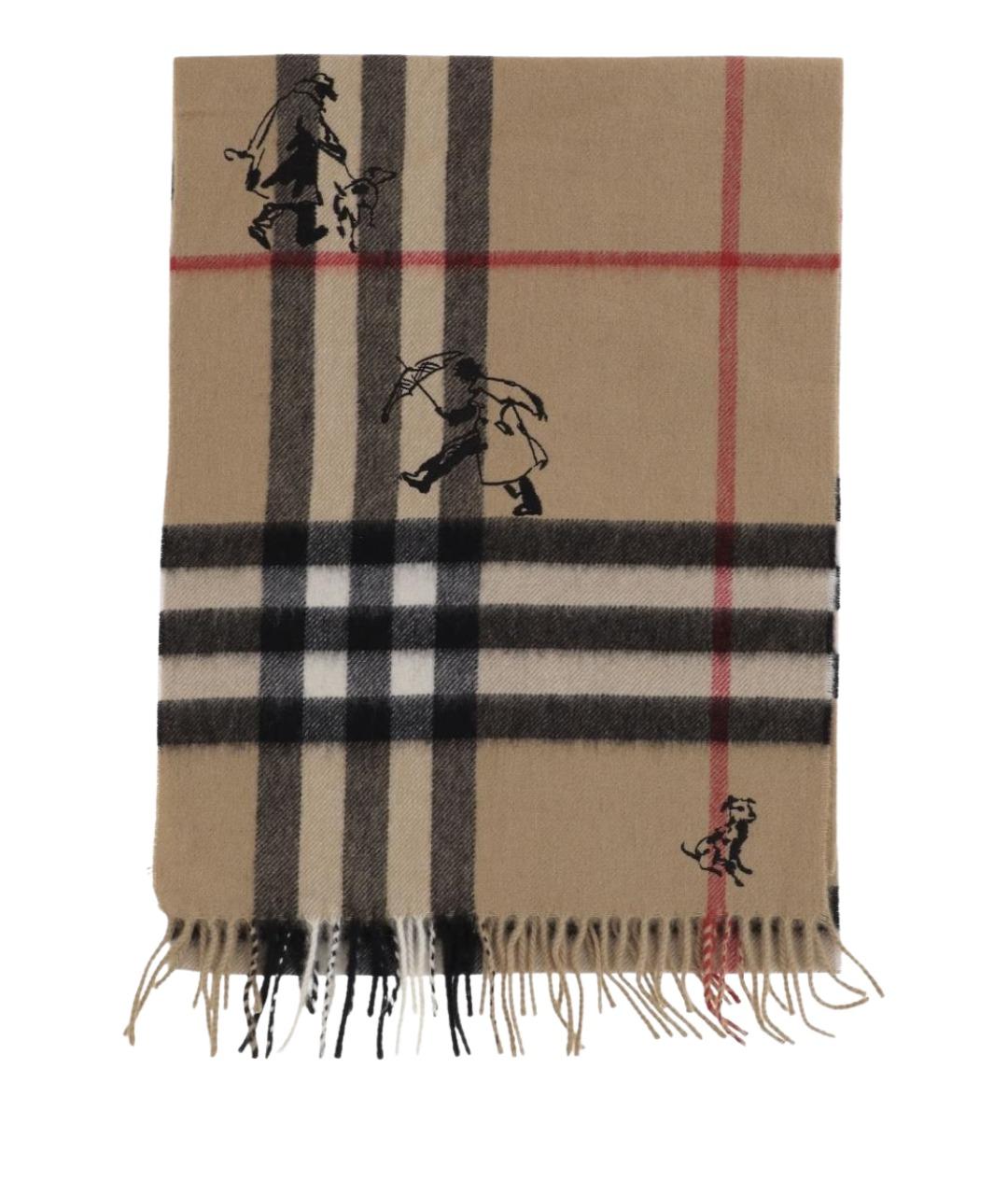 BURBERRY Бежевый кашемировый шарф, фото 1