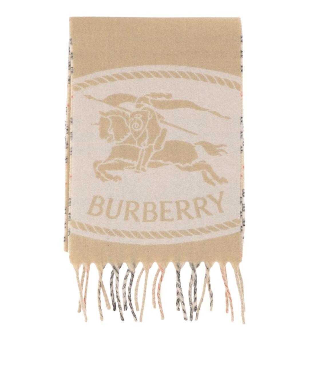 BURBERRY Бежевый кашемировый шарф, фото 1
