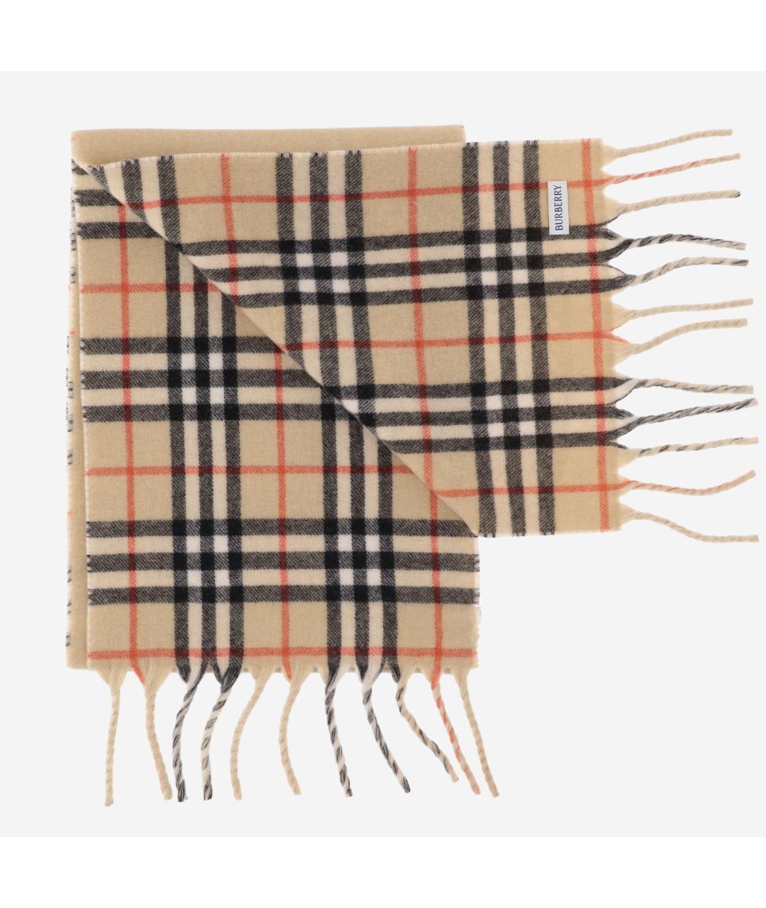 BURBERRY Бежевый кашемировый шарф, фото 2