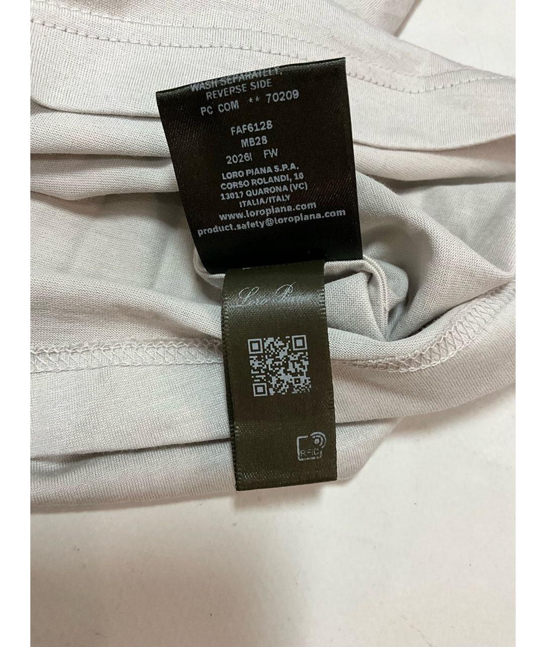 LORO PIANA Серая шелковая футболка, фото 6