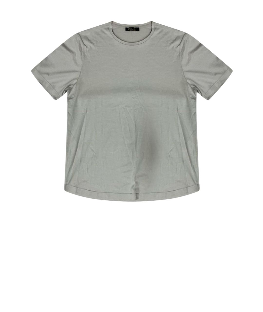 LORO PIANA Серая шелковая футболка, фото 1