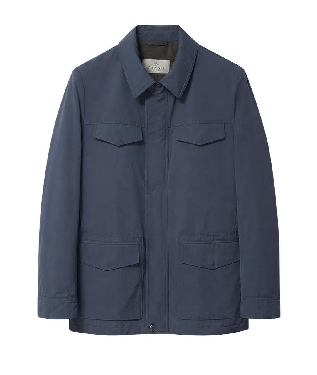 CANALI Темно-синяя полиэстеровая куртка, фото 1