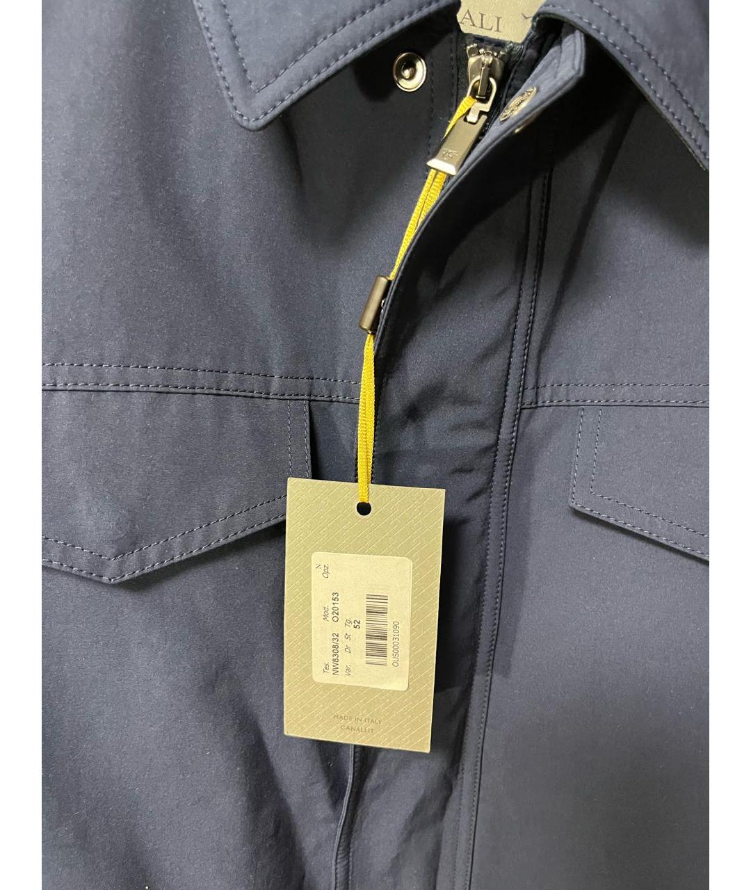 CANALI Темно-синяя полиэстеровая куртка, фото 3