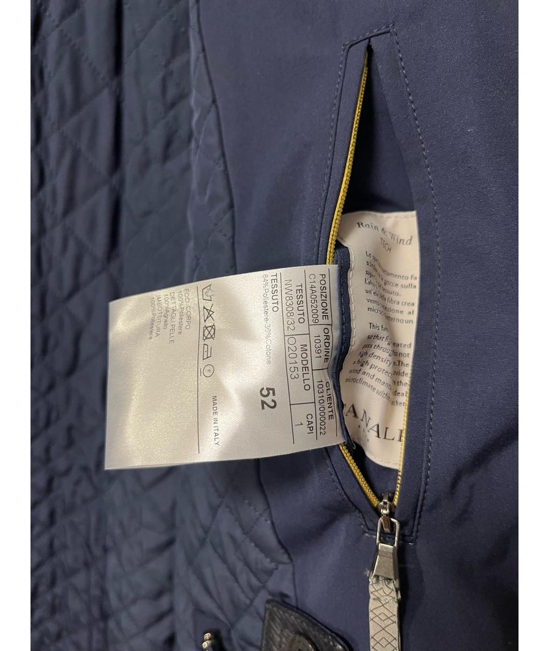 CANALI Темно-синяя полиэстеровая куртка, фото 6