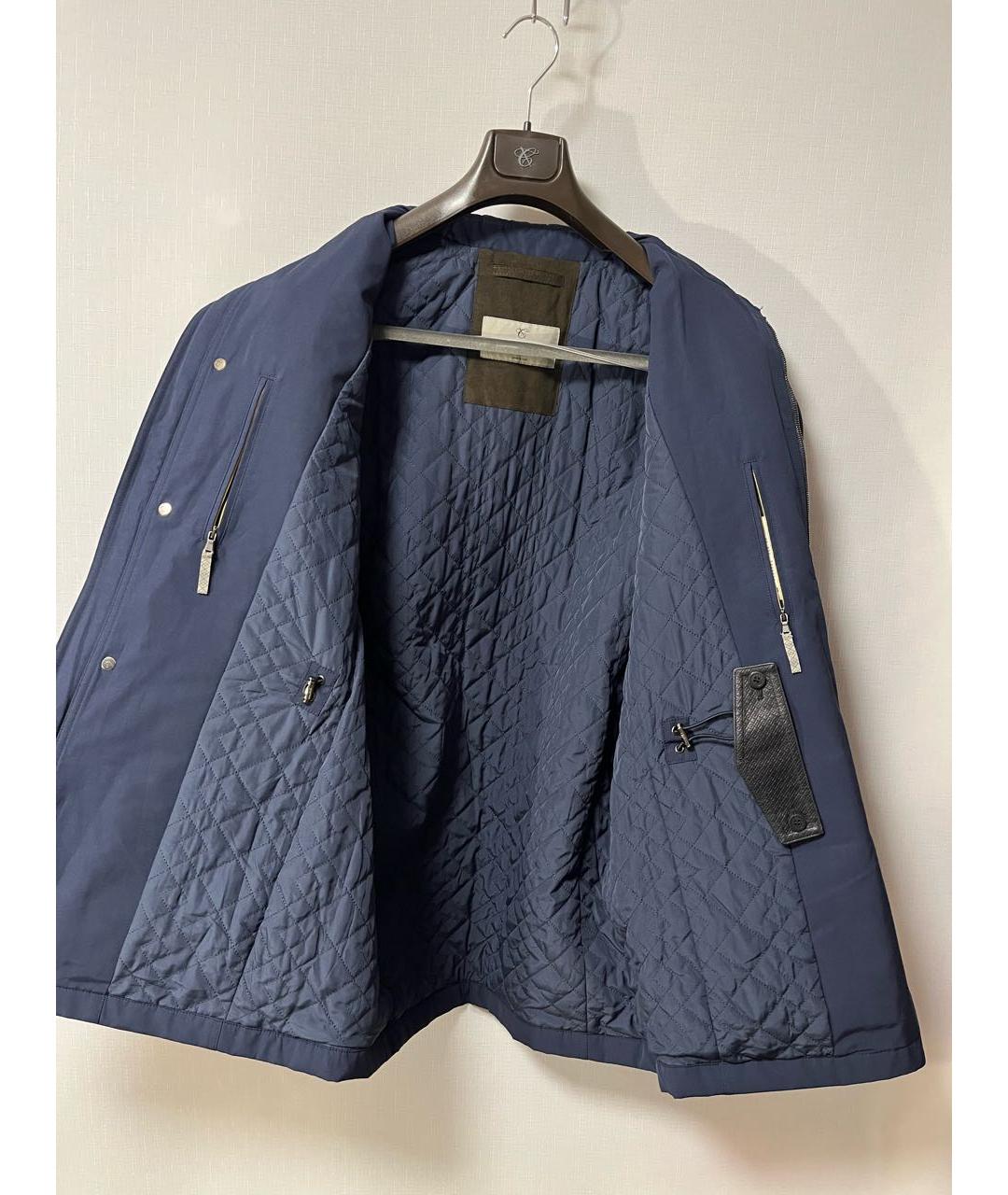 CANALI Темно-синяя полиэстеровая куртка, фото 5