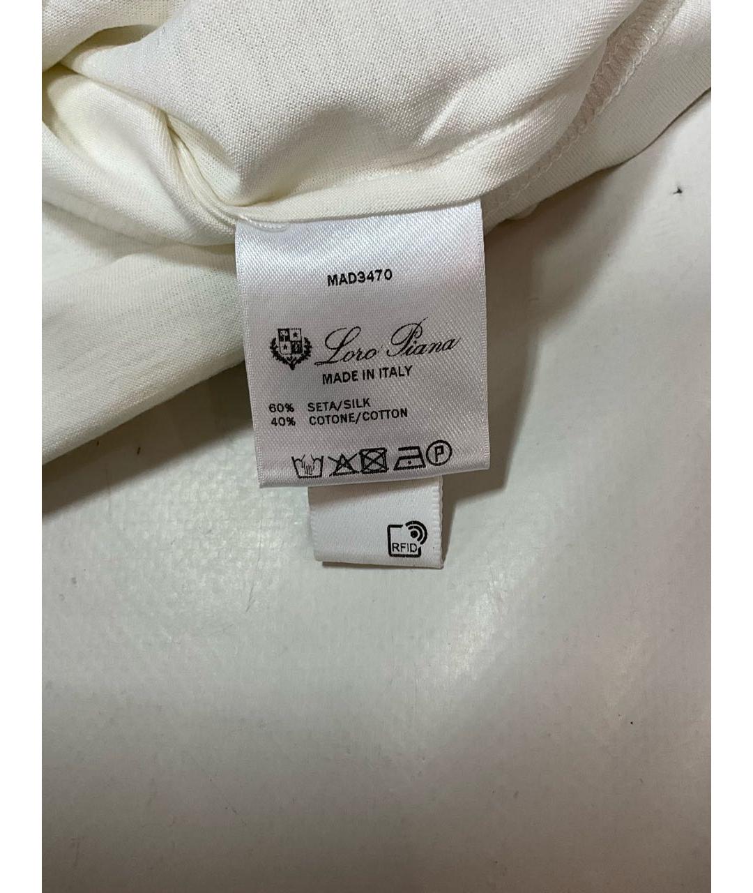 LORO PIANA Бежевая шелковая футболка, фото 5