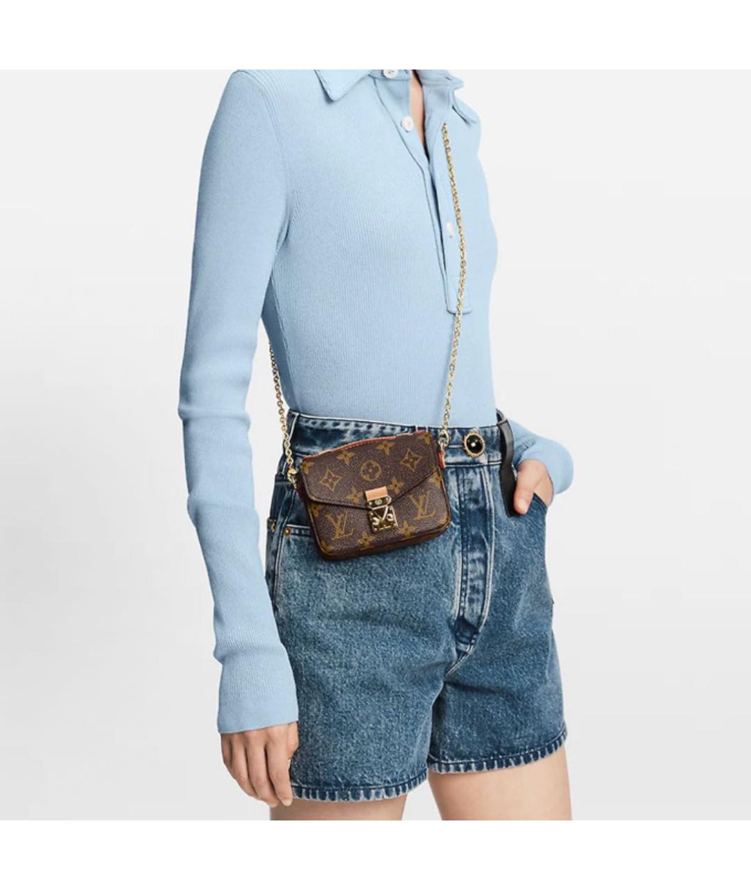 LOUIS VUITTON Коричневая кожаная сумка через плечо, фото 5