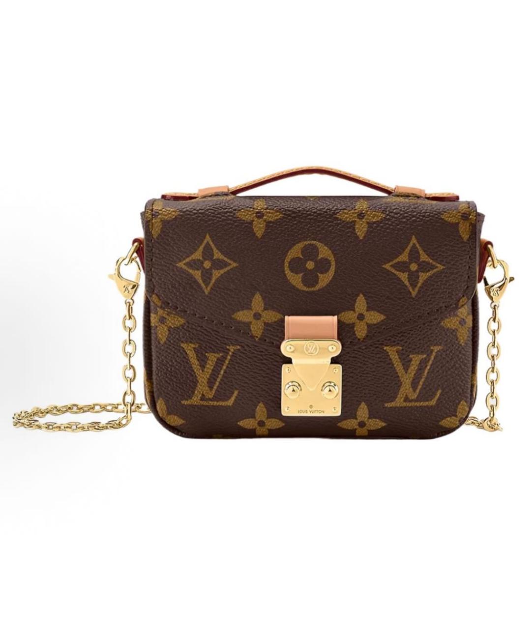 LOUIS VUITTON Коричневая кожаная сумка через плечо, фото 9